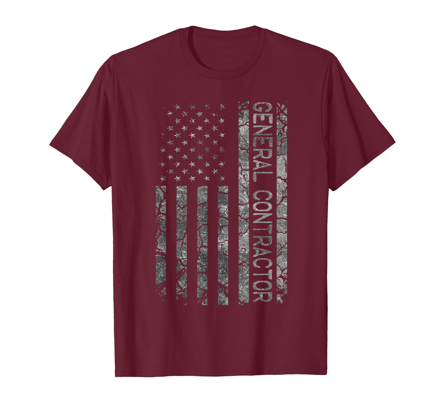 American Flag Job Title Worker Funny General Contractor Women Men T-Shirt