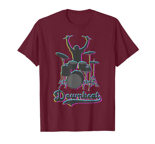 Downbeat Drummer Drumming Drums Drumset Glitch Percussion T-Shirt