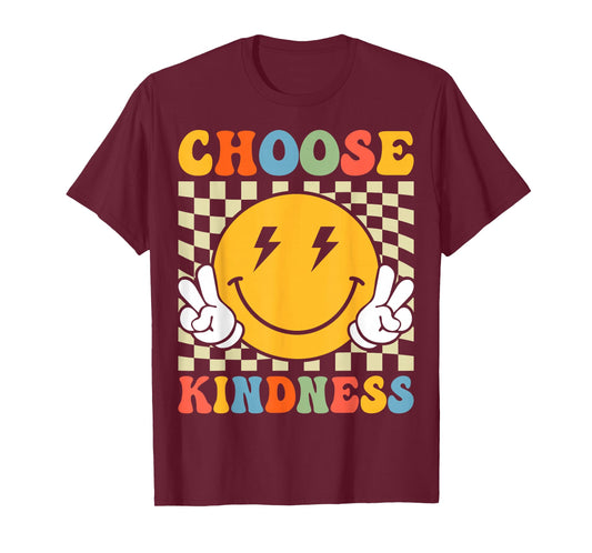 Choose Kindness Retro Groovy Be Kind Inspirational Kids T-Shirt