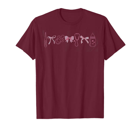 Coquette Mother Baby Nurse Graduation Postpartum RN NICU T-Shirt