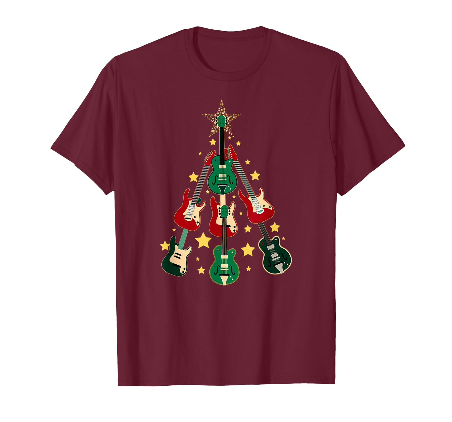 Cool Guitar Christmas Tree Guitar Lovers Christmas Tree T-Shirt