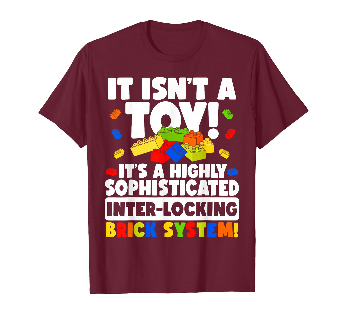 Master Builder Bricks Blocks Kids Boys Teens Men T-Shirt