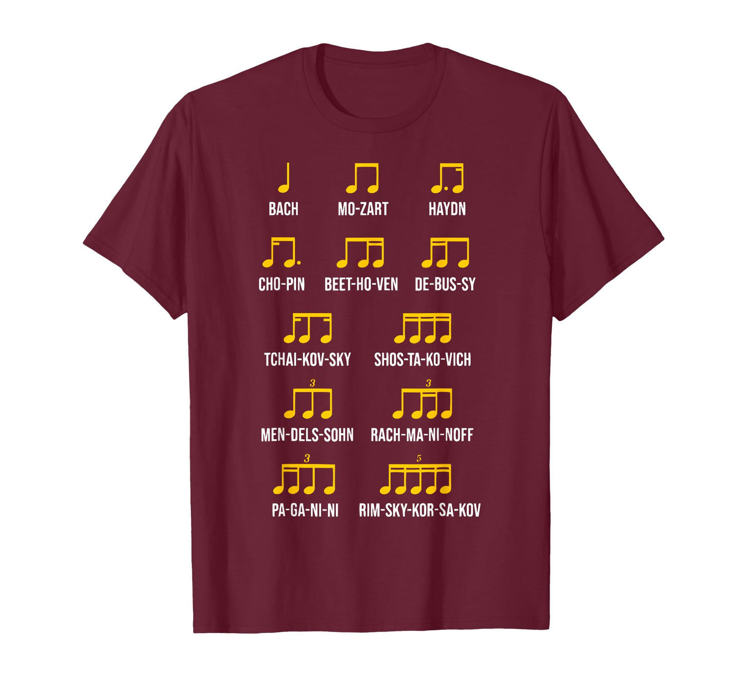 Composer Rhythm Music - Bach Mozart Beethoven Chopin T-Shirt