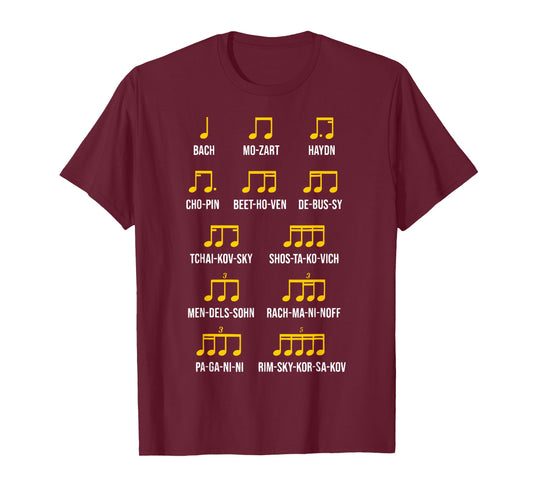 Composer Rhythm Music - Bach Mozart Beethoven Chopin T-Shirt