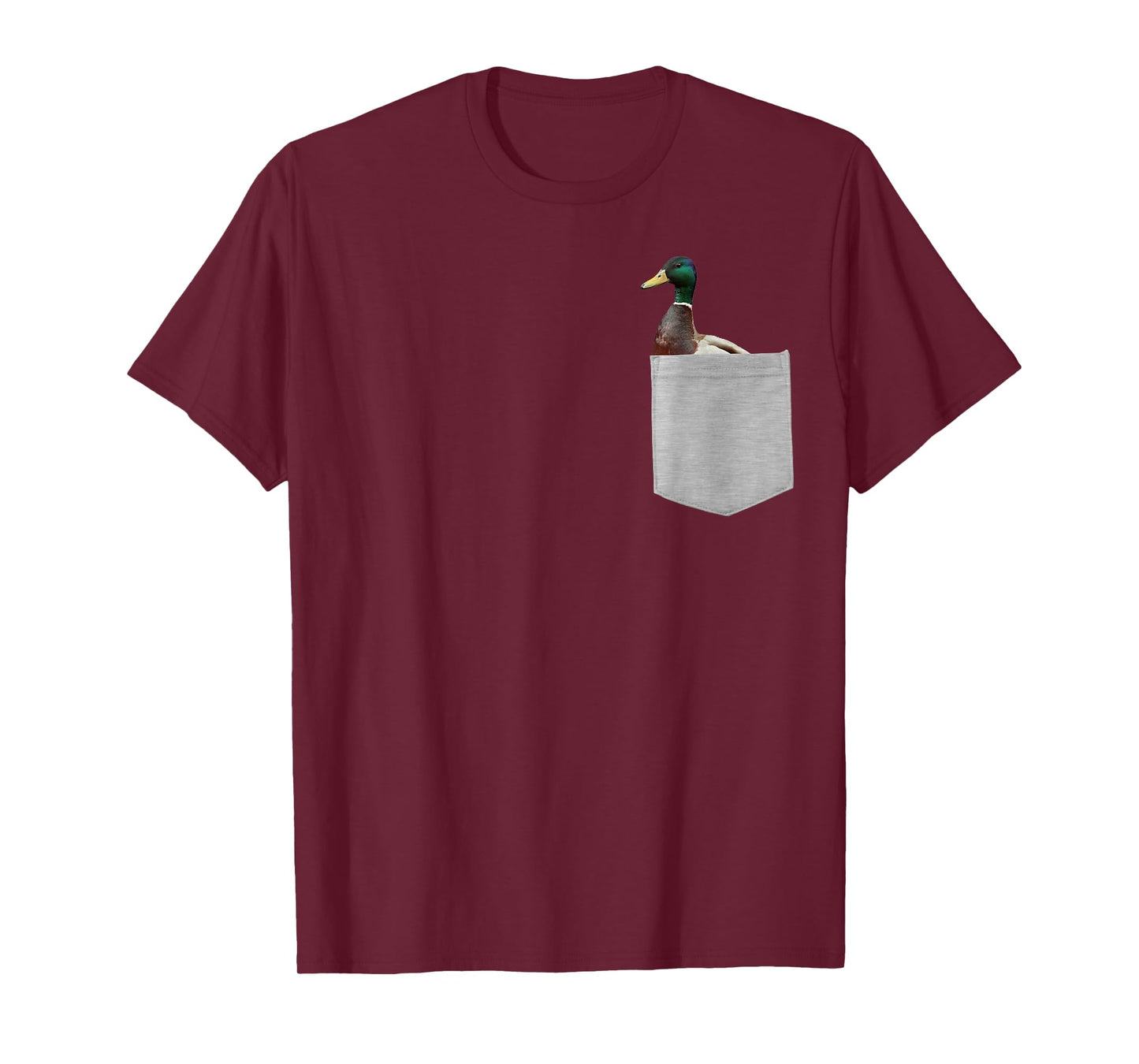 Animal in Your Pocket Funny Mallard Duck peeking out T-Shirt