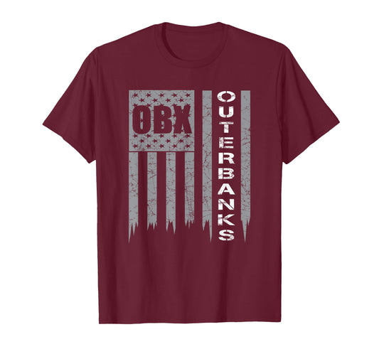 USA Flag OBX T-Shirt for The Outer Banks in North Carolina T-Shirt