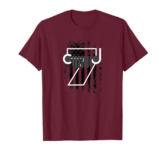 Distressed USA Flag Cj7 4x4 Offroad Vehicle Enthusiast T-Shirt