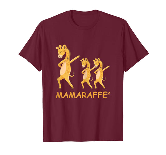 Dabbing Mamaraffe Giraffe Mom of Twins T-Shirt