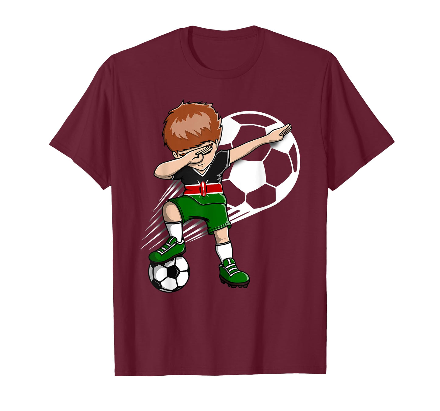 Dabbing Soccer Boy - Kenya Jersey Kenyan Football Fans Sport T-Shirt
