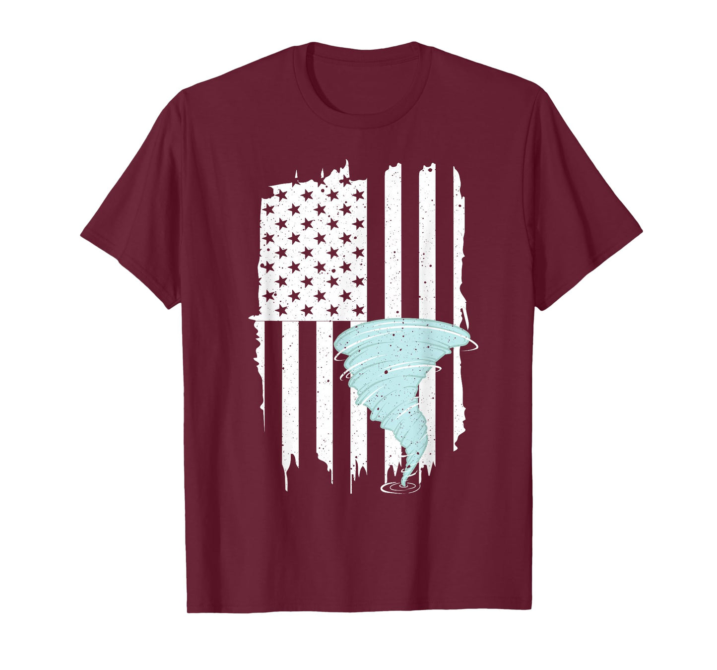 Tornado US Flag Hurricane Storm Tornado Chaser Men Women T-Shirt