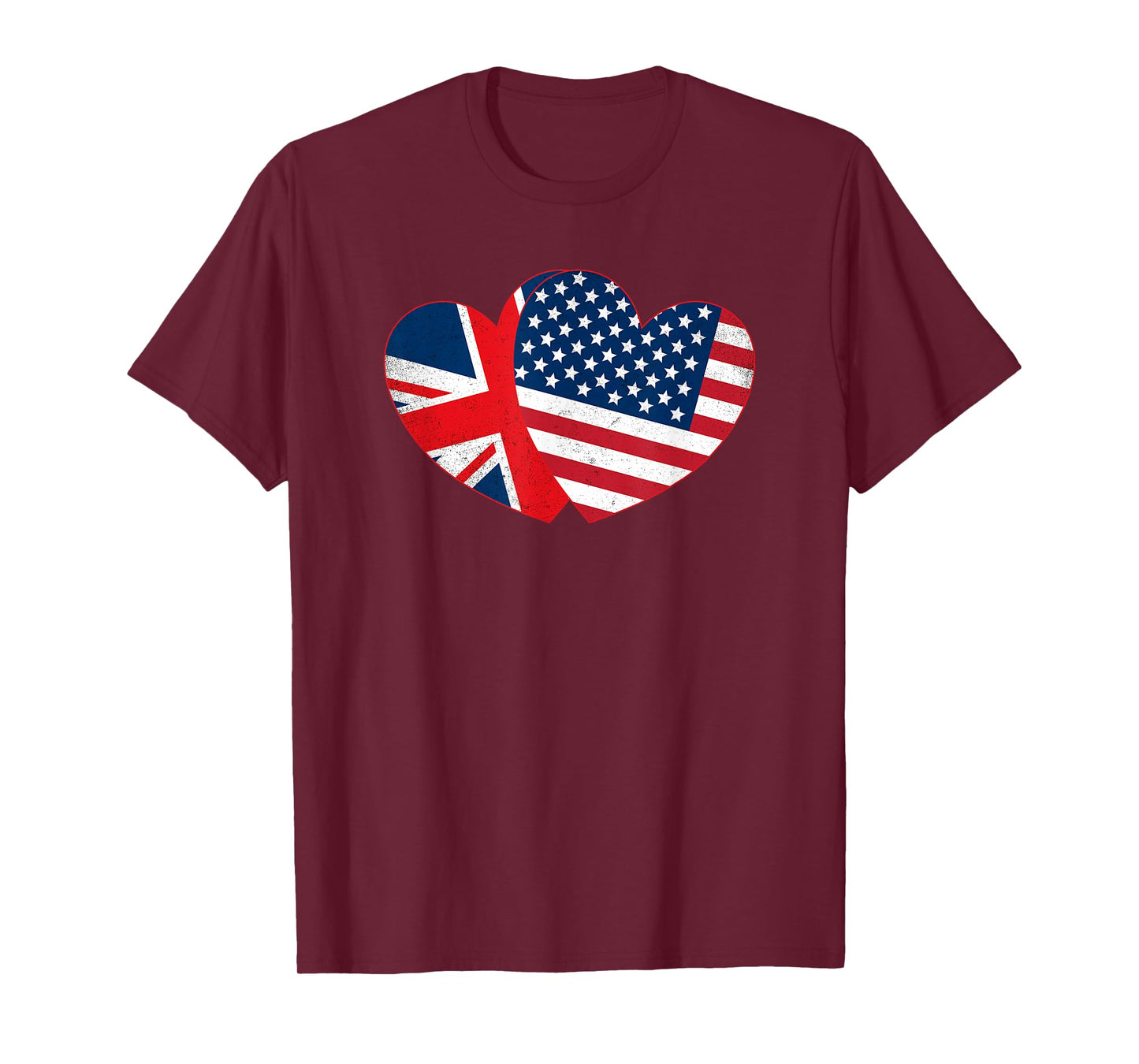 Fourth Of July Shirts British American Flags Hearts UK USA T-Shirt