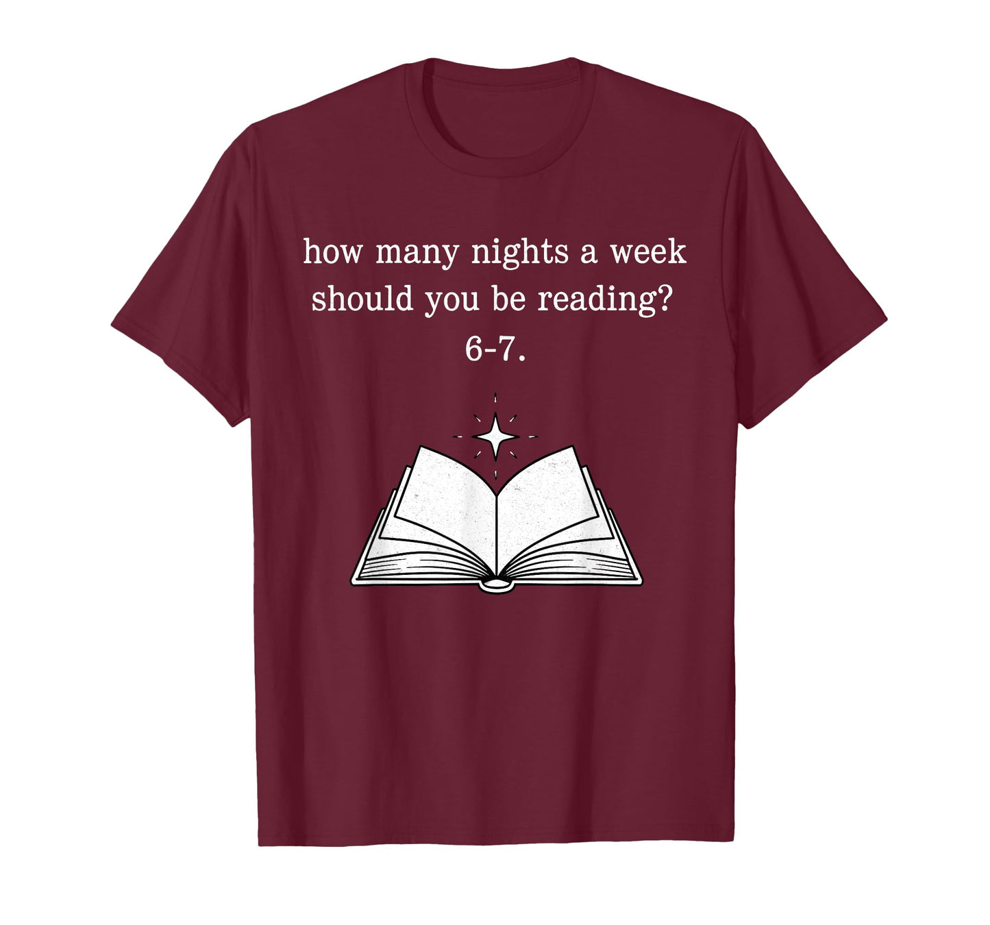 Teacher 67 How Many Nights A Week Should You Be Reading 6-7 T-Shirt