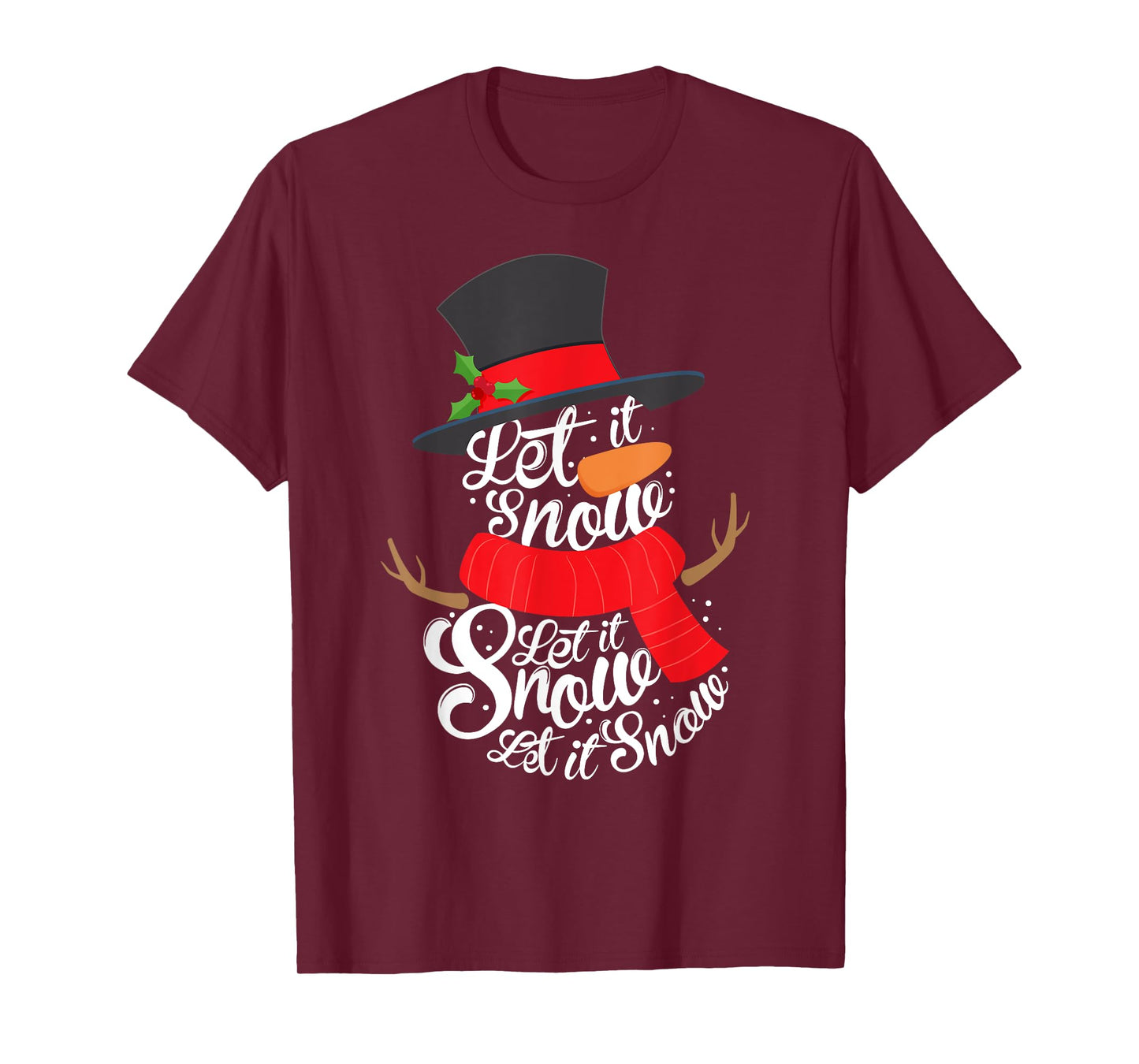 Snowman Let it Snow Cute Christmas Winter Holiday Xmas Gift T-Shirt