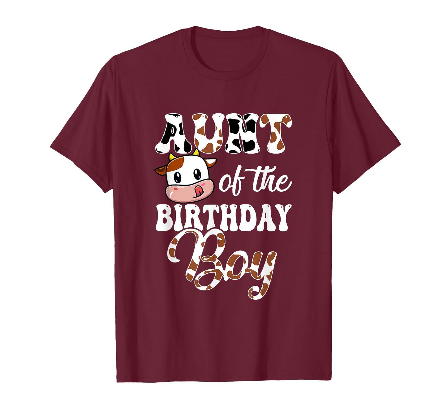Aunt Of The Birthday Boy Cow Farm 1St Birthday Boy T-Shirt