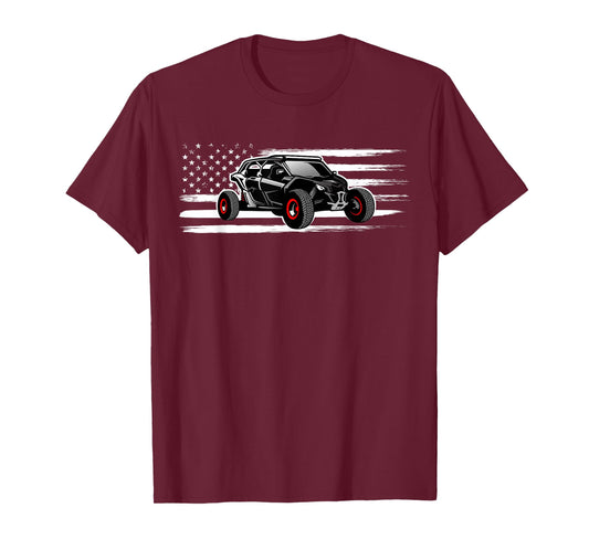 American Flag UTV Side by Side SXS Off Road T-Shirt