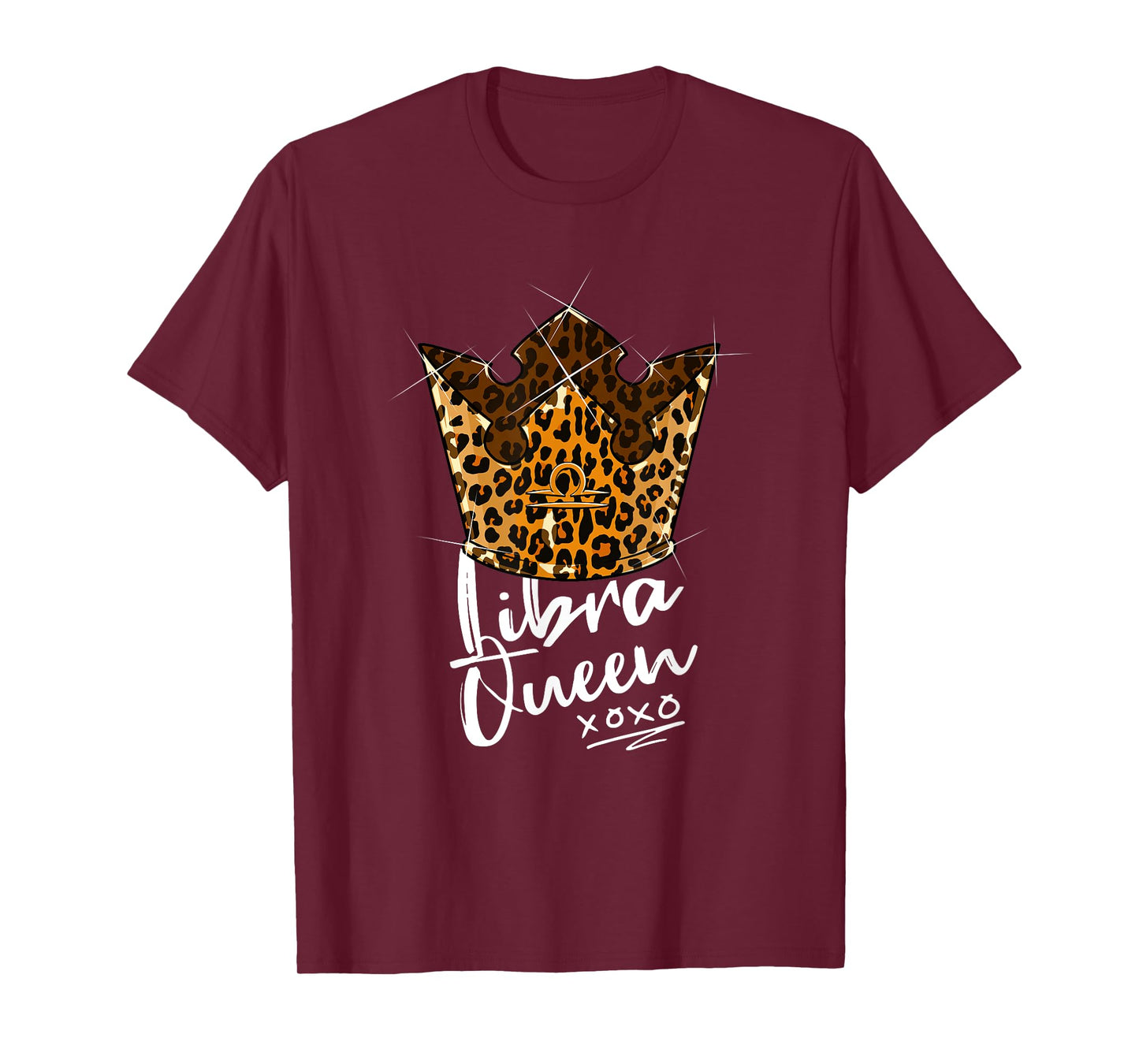 Leopard Libra Queen Zodiac Sign With Leopard Pattern Crown T-Shirt