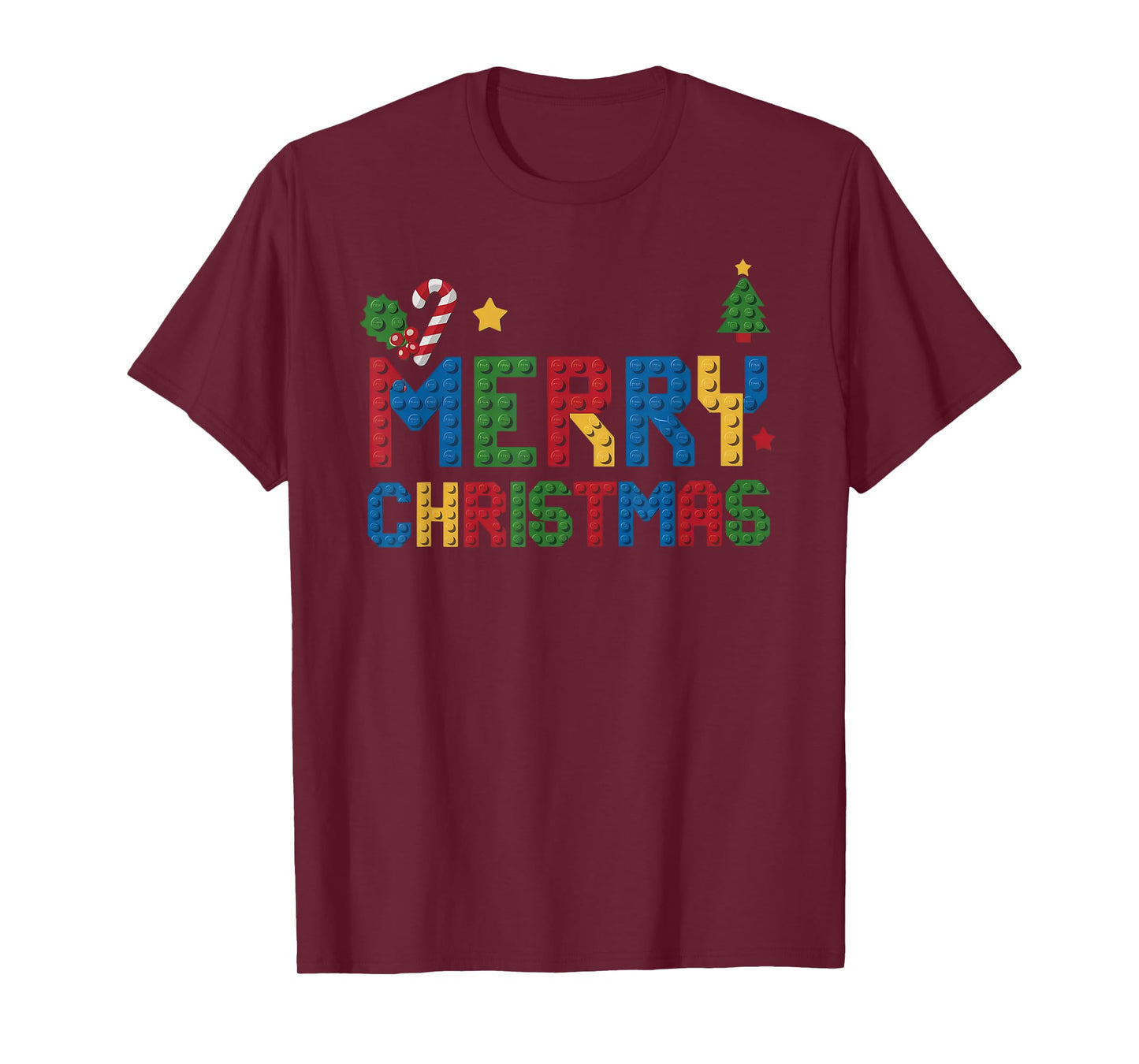 Merry Christmas Master Builder Kids Building Blocks Bricks T-Shirt