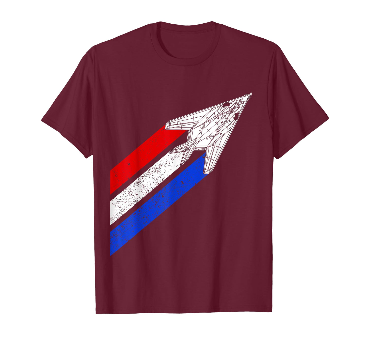 F-117 Vintage Nighthawk USA Contrails Red White Blue F117 T-Shirt
