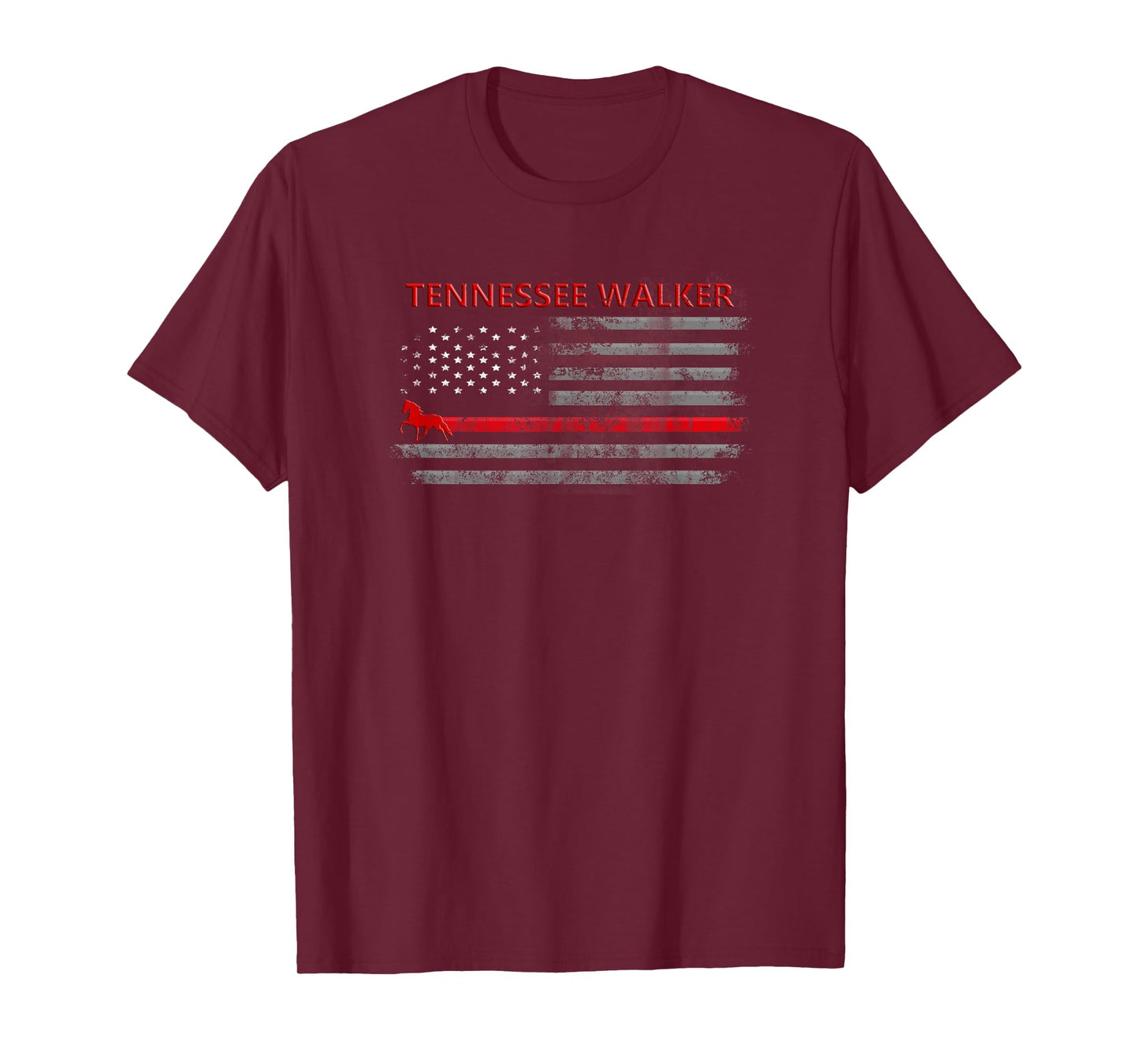 Tennessee Walker Horse With American Flag T-Shirt