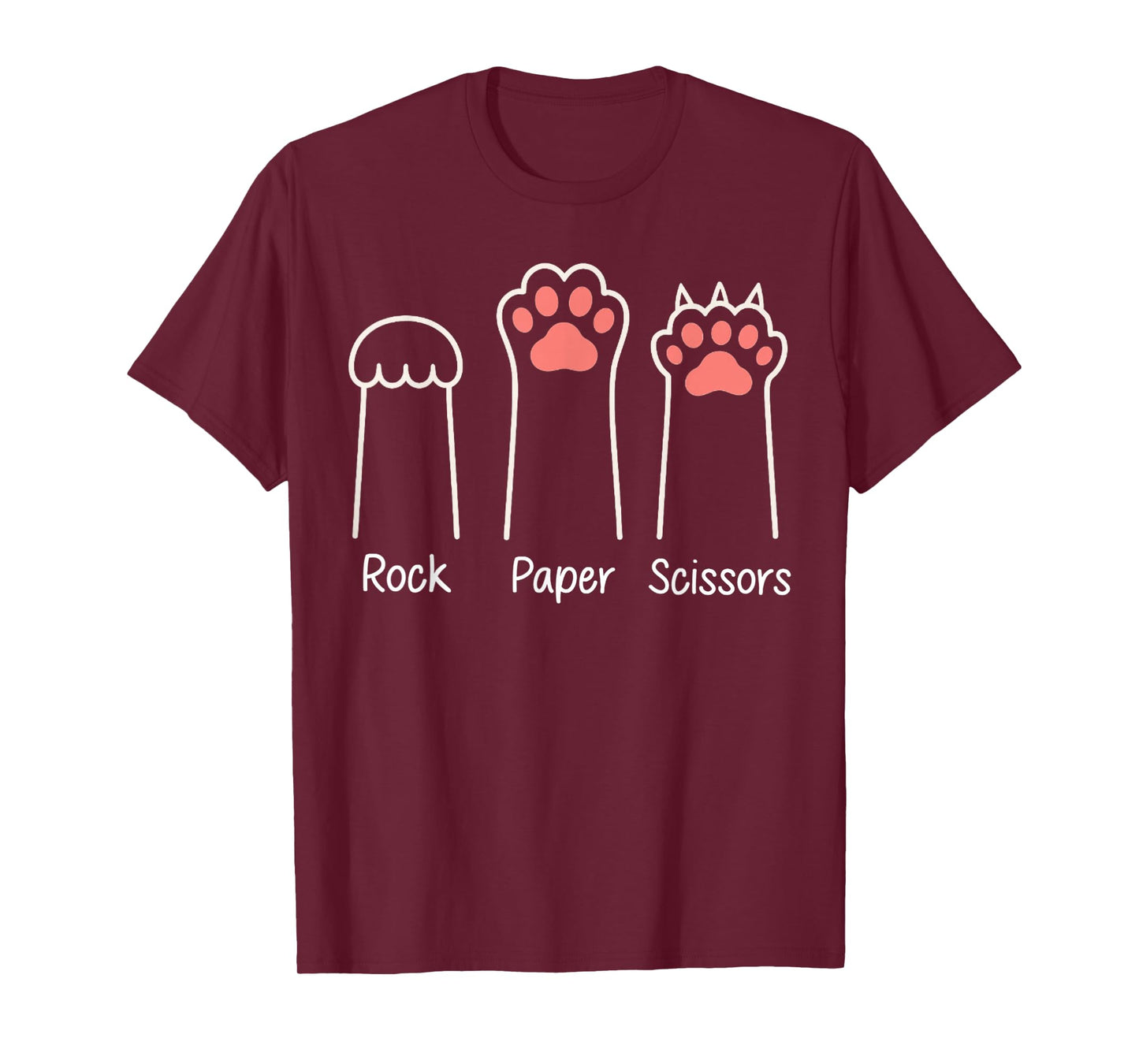 Rock Paper Scissors Hand Game Meme Animal Paw Introvert Cat T-Shirt