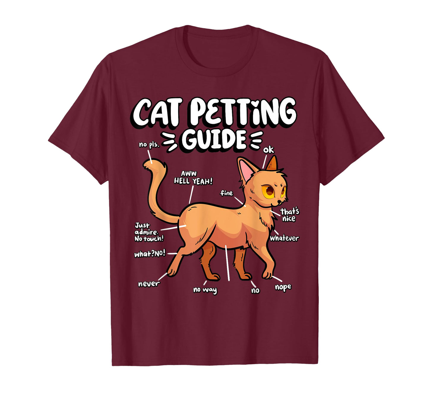 Cat Petting Guide Fluffy Kitten Animal Friend Cute Cat T-Shirt