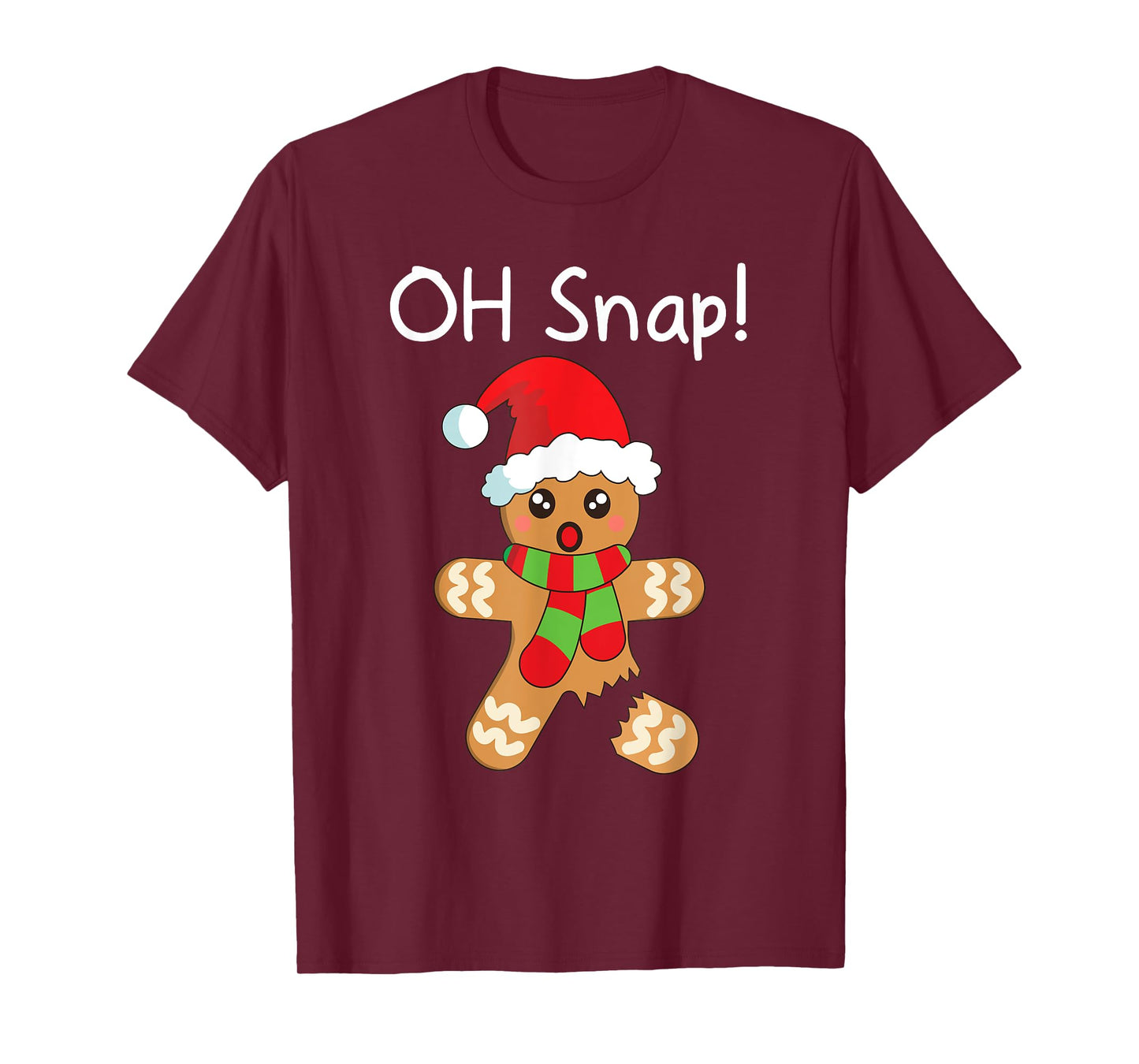 Christmas Shirt Boys Girls Funny Gingerbread Man Oh Snap T-Shirt