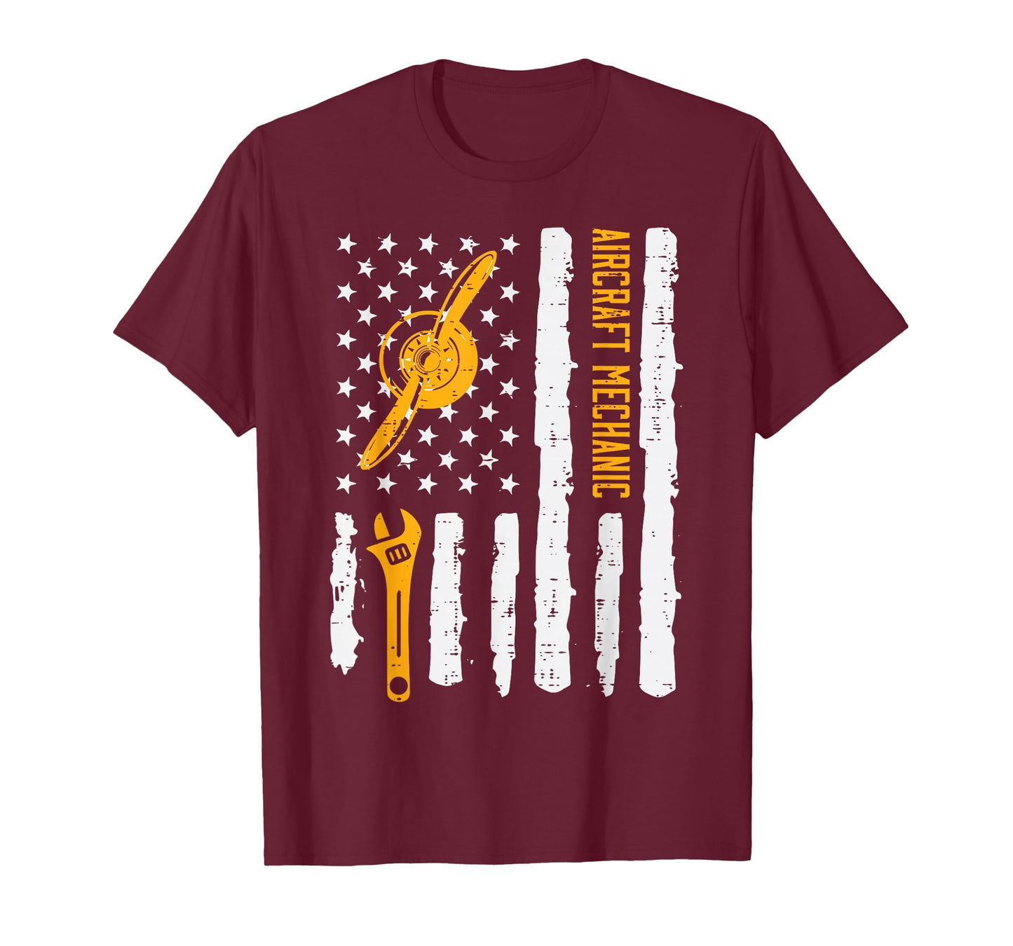 Aircraft Mechanic US Flag 4th Of July Patriot Men Women Kids T-Shirt