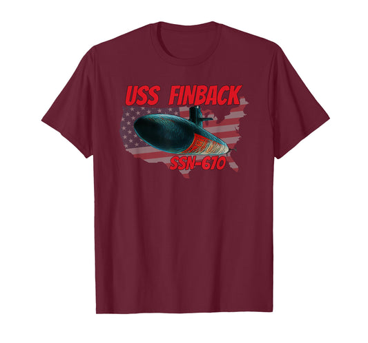 USS Finback SSN-670 Submarine Veterans Day Father Grandpa T-Shirt