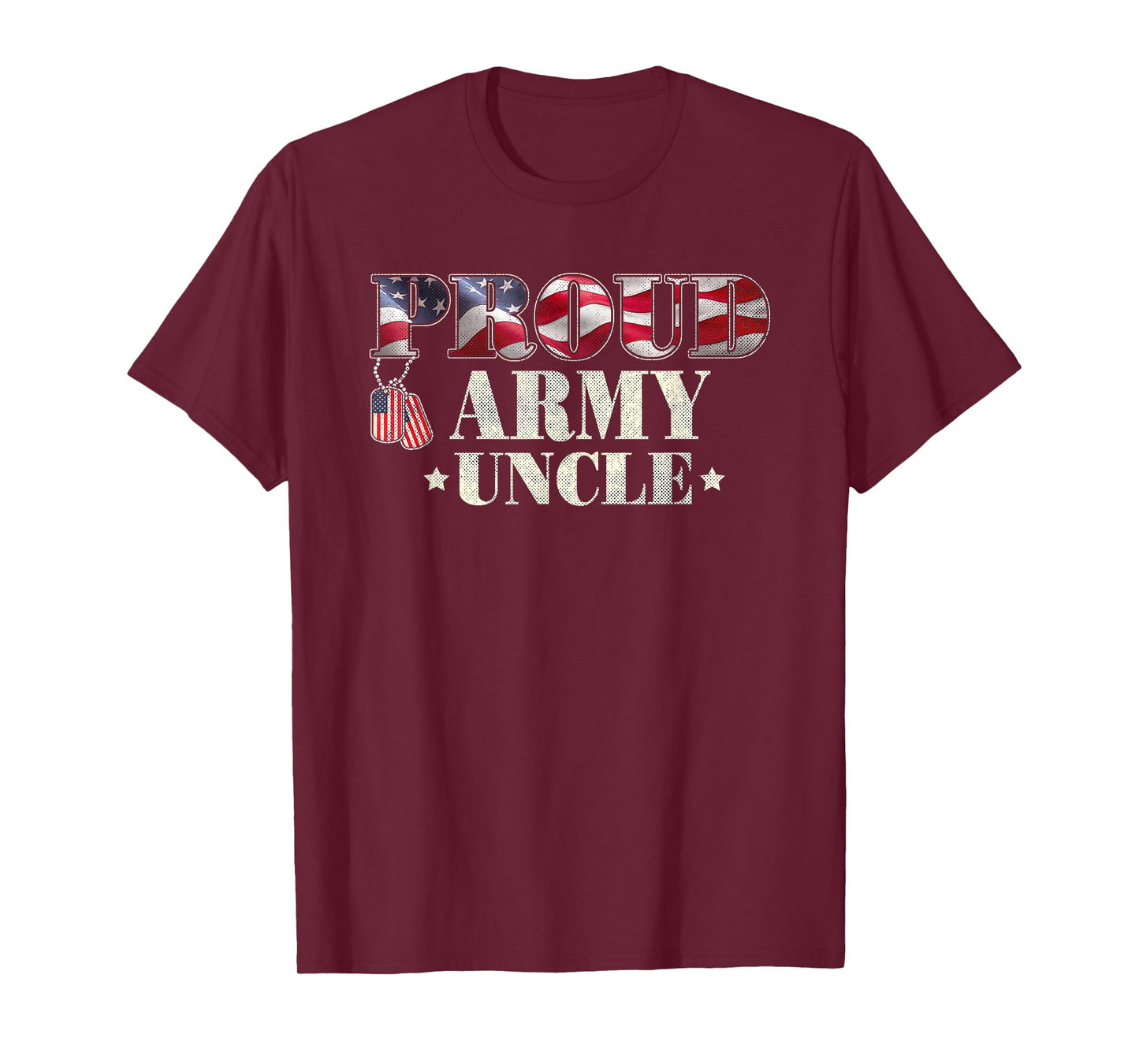 Proud US Army Uncle T shirt, USA Flag Veteran's Uncle Gift Women Men T-Shirt