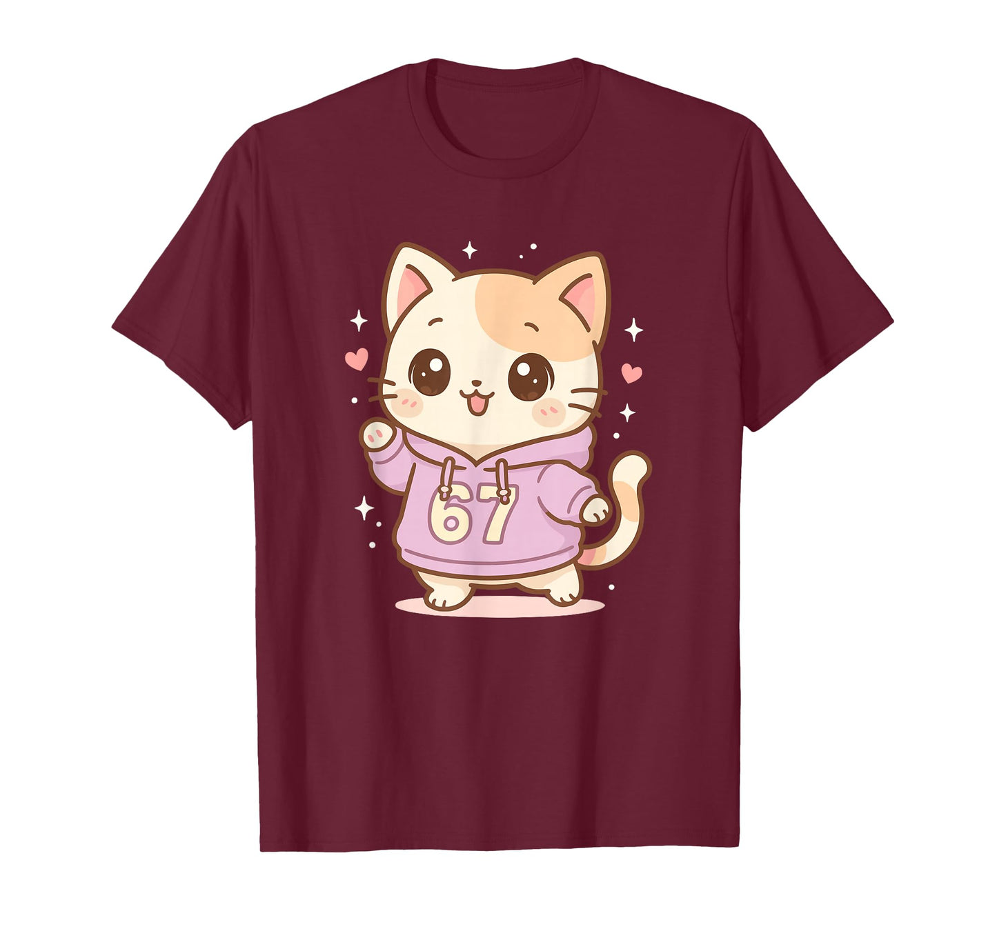 Cute Kawaii Cat 67 Meme T-Shirt