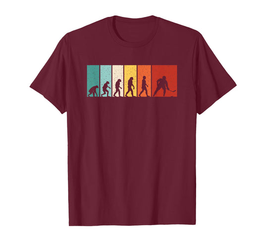 Hockey Evolution Retro Ice Hockey Player Men Boys T-Shirt