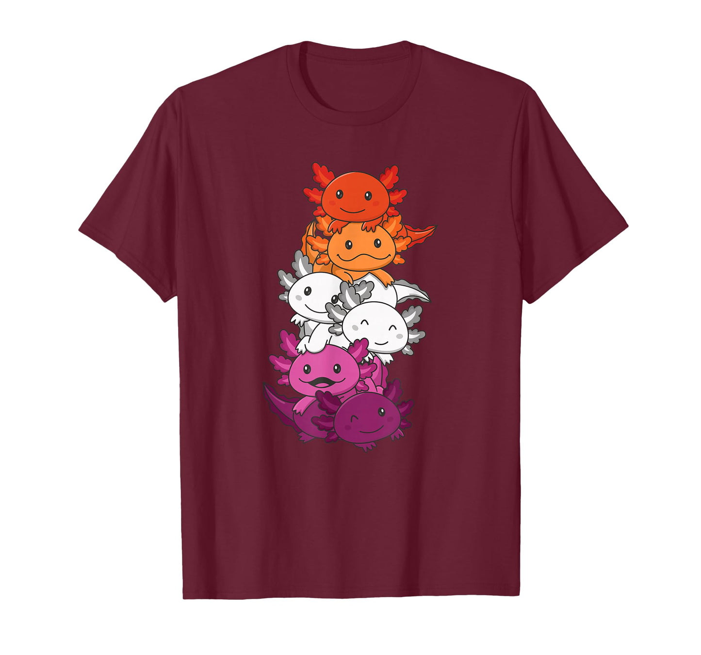 Lesbian Flag Gay Pride LGBTQ Axolotl T-Shirt