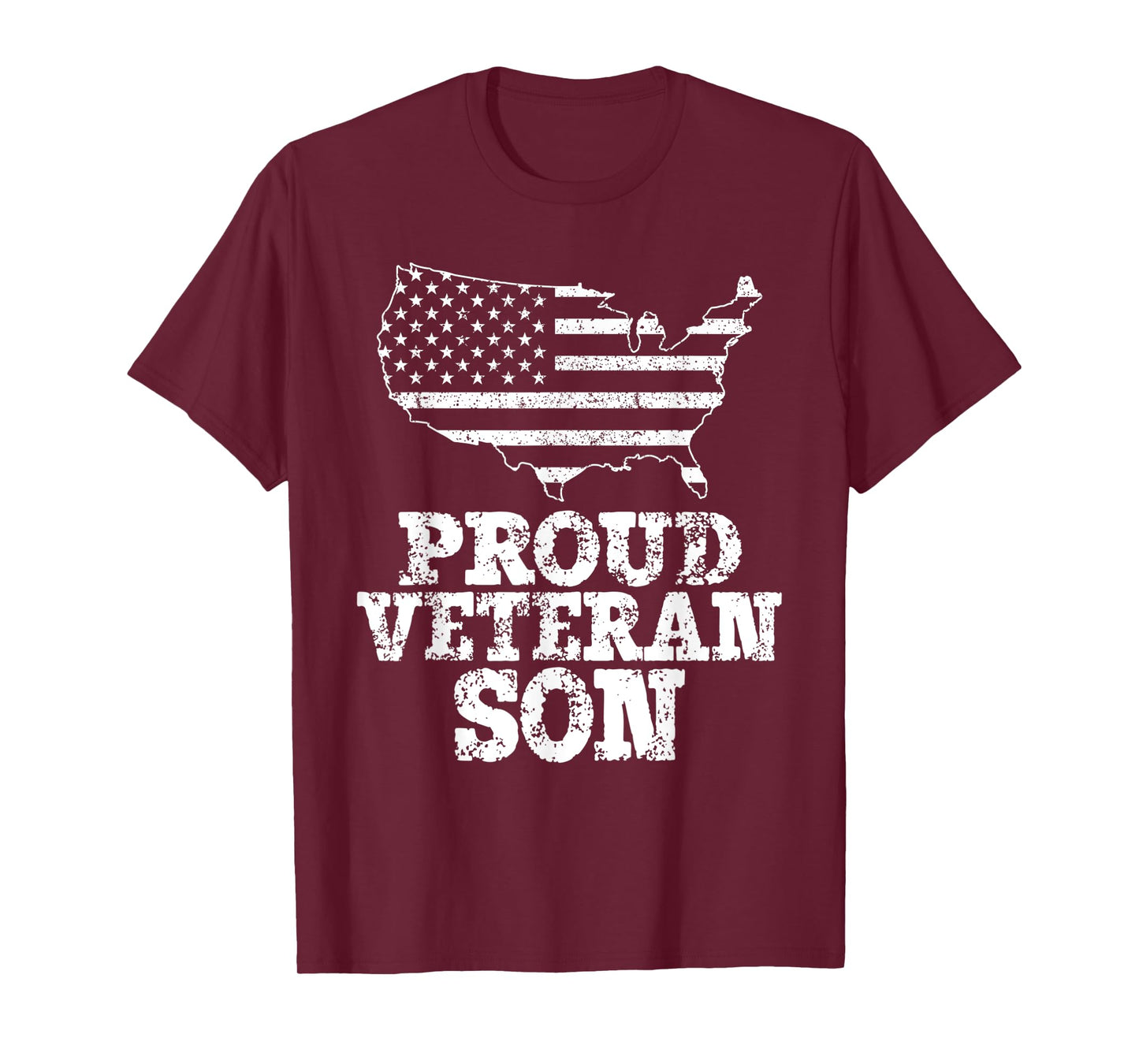 Proud Veteran Son American Flag Design Women Kids Men T-Shirt