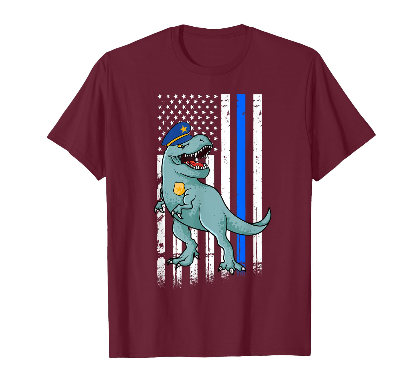 Police T-Rex Dinosaur Back the Blue Law Enforcement T-Shirt