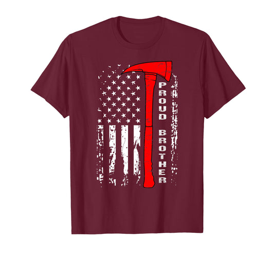 Firefighter Brother Shirt Proud Brother of Brave Firefighter T-Shirt