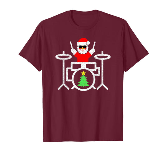 Santa Drummer Funny T-Shirt