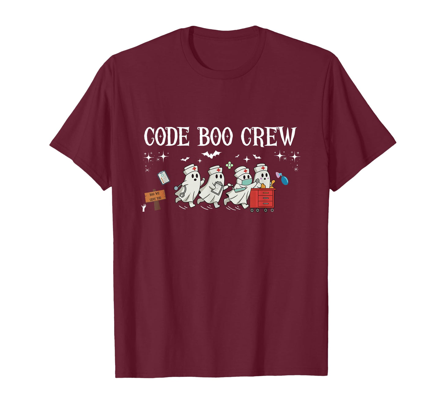 Code Boo Crew Halloween Ghost Nurse ER Nurse Spooky Season T-Shirt