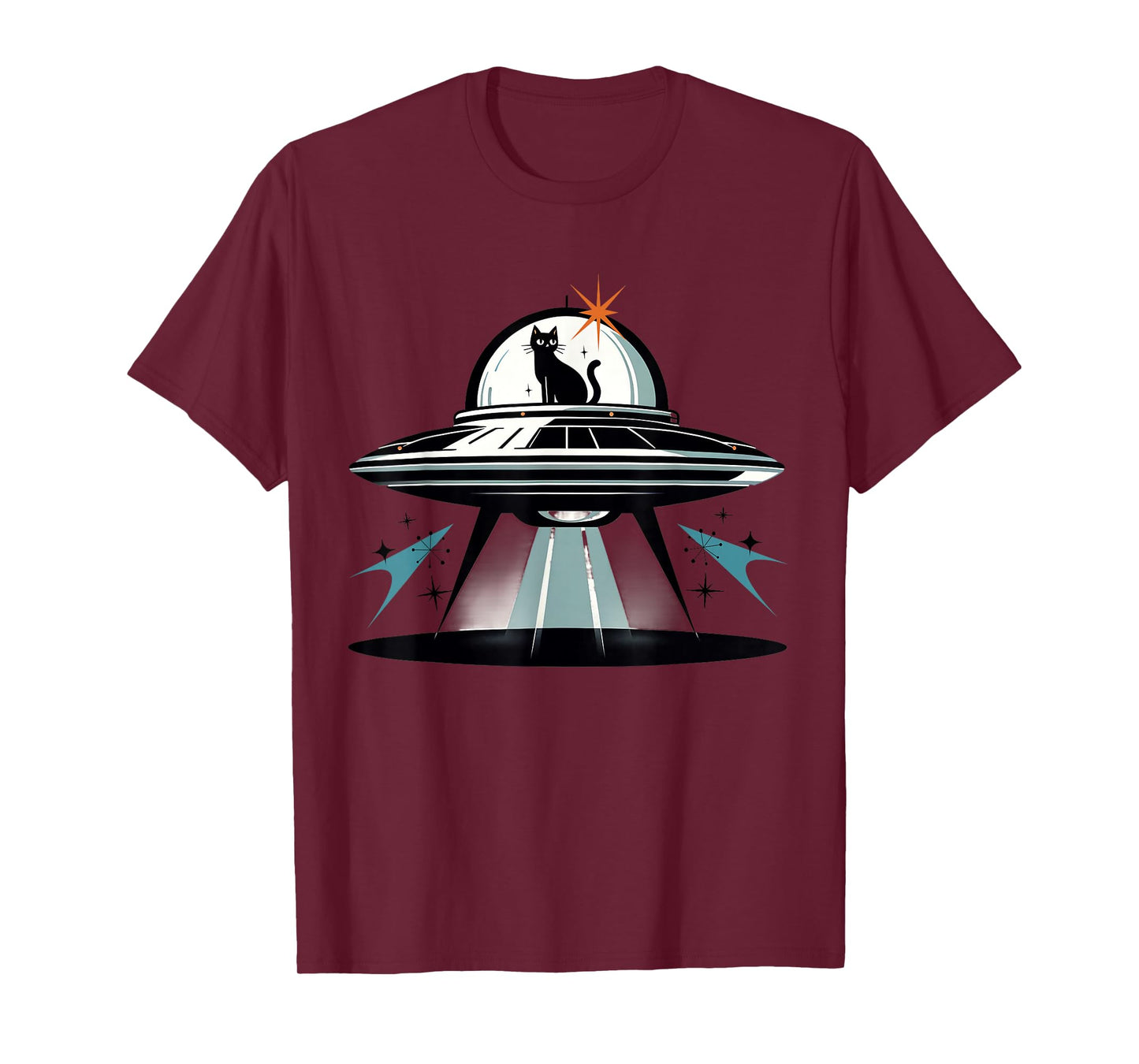 Midcentury Mid Century Cat Retro Atomic Age Space Capsule T-Shirt