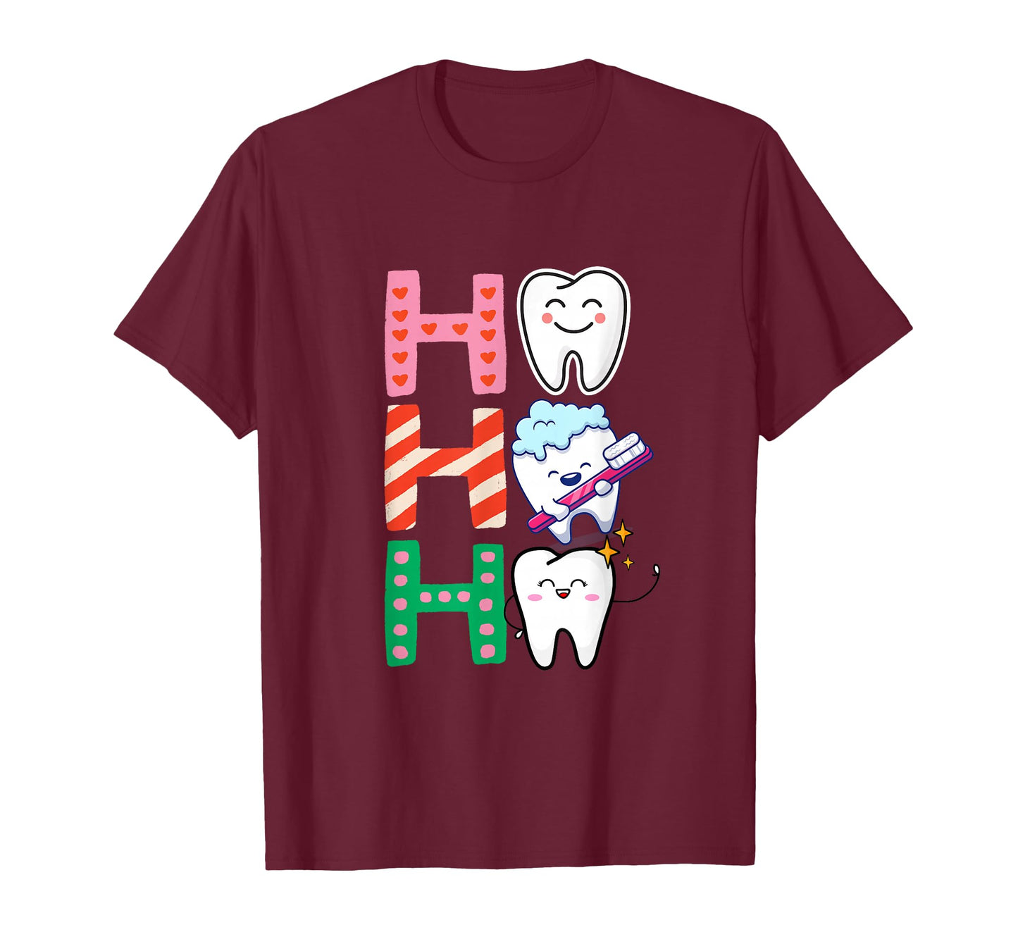 Funny Tooth Christmas Dentist Xmas Dental Assistant Ho Ho Ho T-Shirt