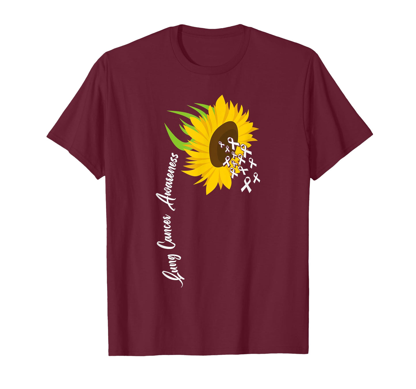 Awesome White Ribbon Support Lung Cancer Awareness T-Shirt