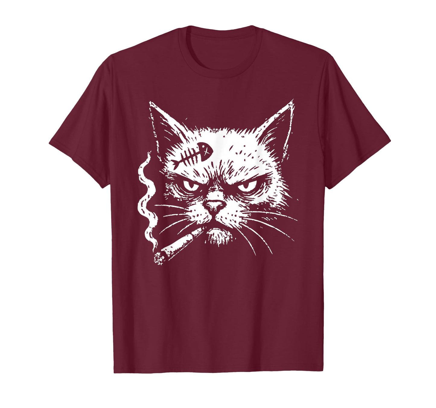 Cat Smoking Cigar Funny Attitude Humor Men Women T-Shirt