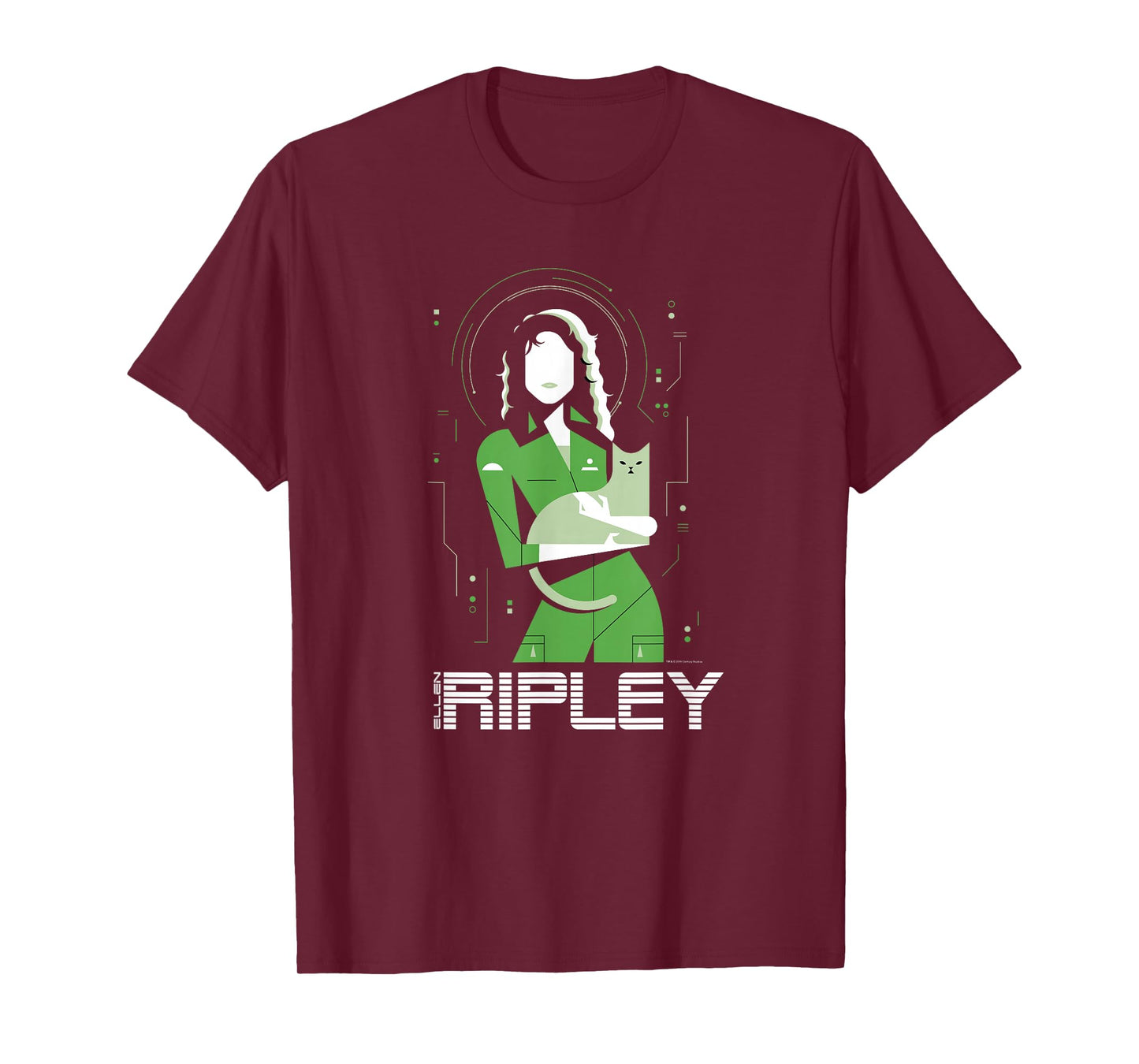 Alien 45th Anniversary Ellen Ripley & Jonesy Stylized Art T-Shirt