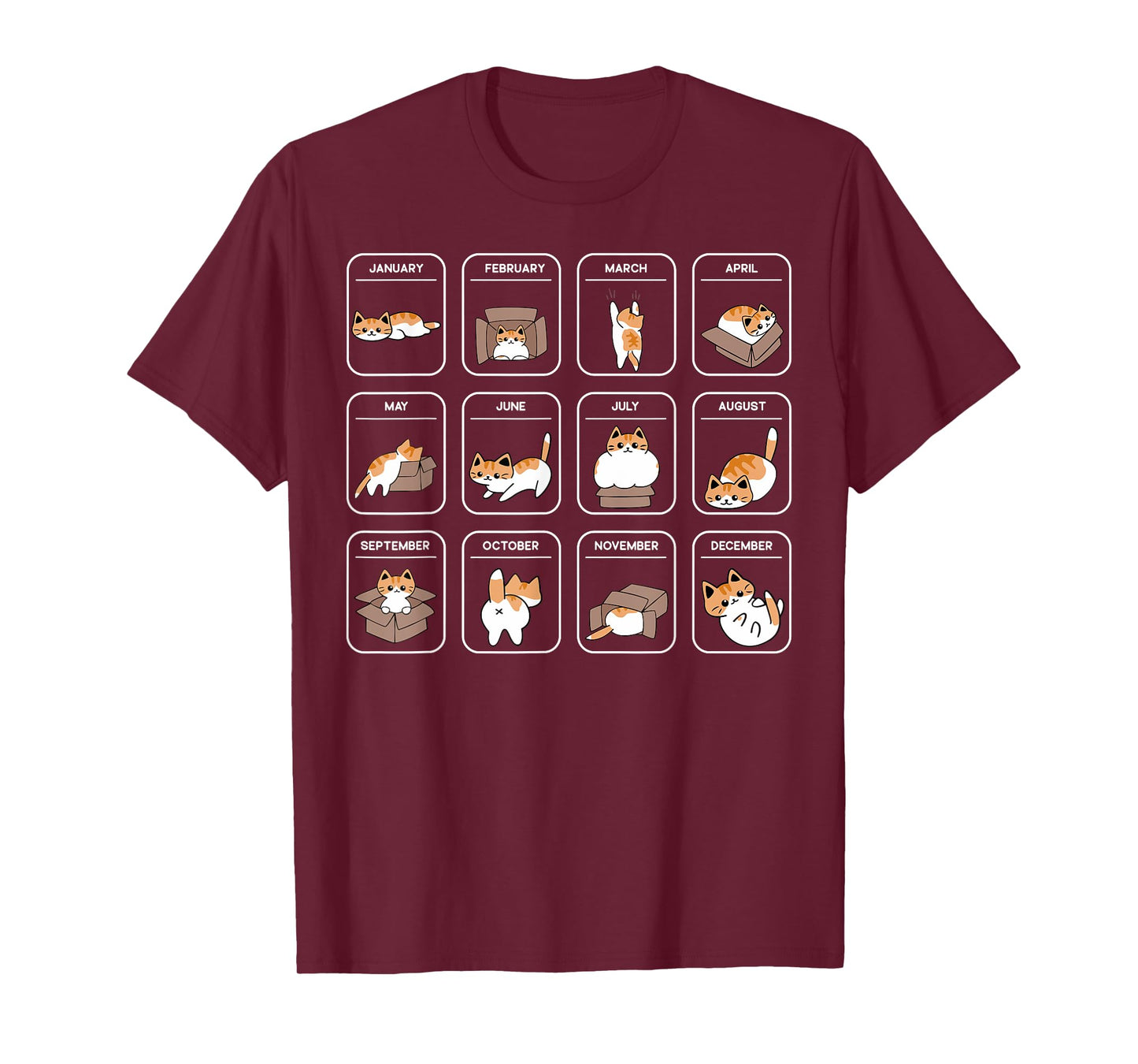 Cat Calendar Men Women & Kids Funny Cat T-Shirt