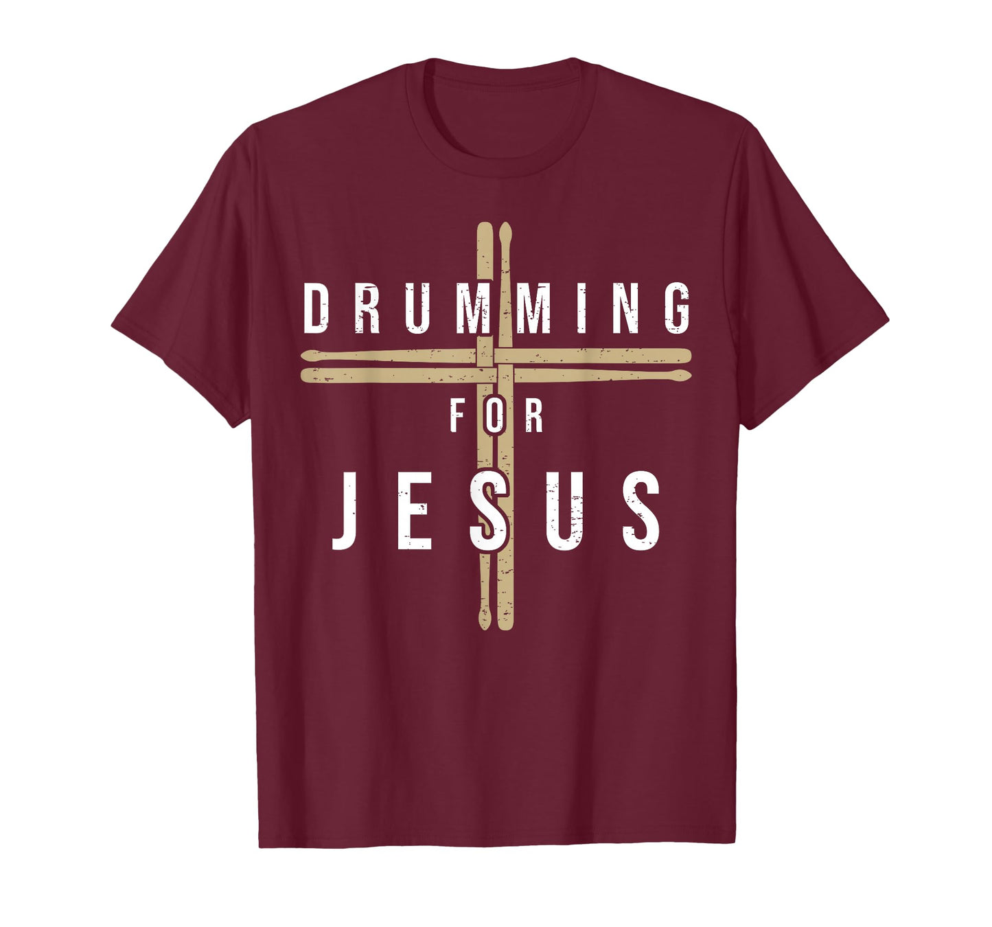 Drummer Drumming Drums Percussion I Jesus Christian Church T-Shirt Small