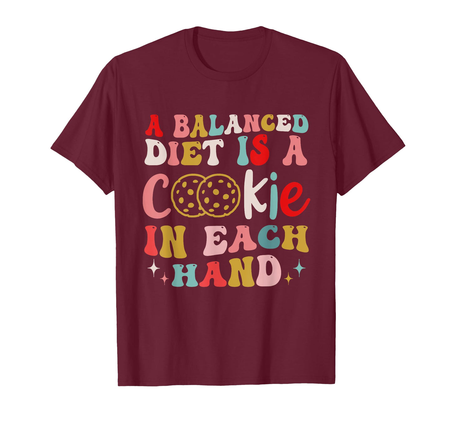 A Balanced Diet Is A Cookie In Each Hand Christmas T-Shirt