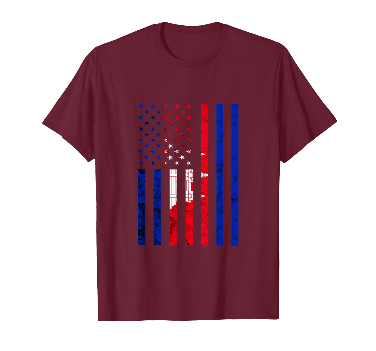 Cambodia Flag Pride American Grows Cambodian Roots T-Shirt