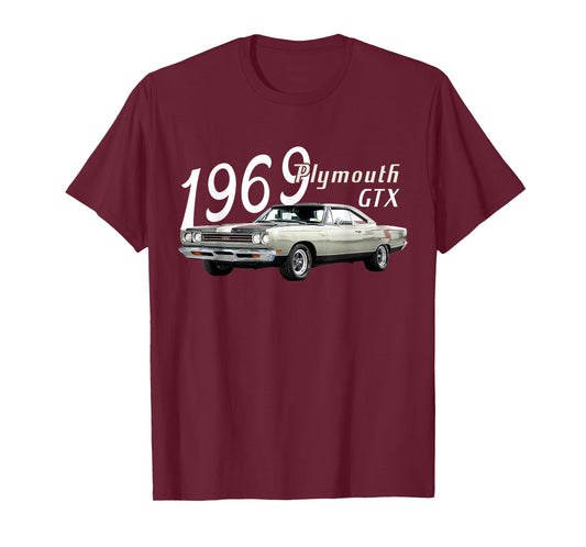 1969 69 GTX Classic Vintage Old Car USA Flag T-Shirt