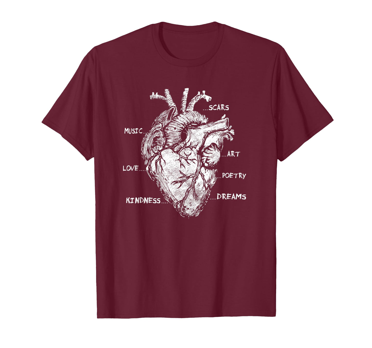 Artistic Heart Anatomical Graphic Kindness Human Anatomy Fun T-Shirt