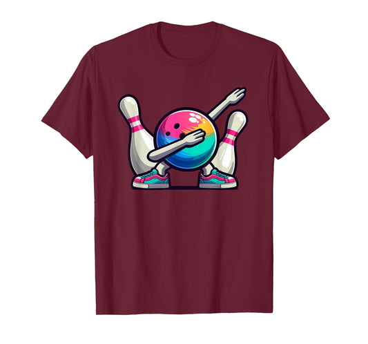Bowling Dab Bowler Bowling Ball Player Pin Kids Boys Men T-Shirt