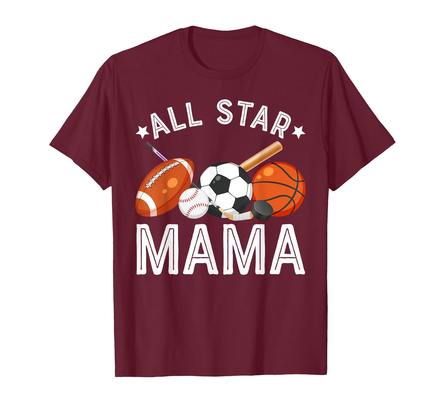 All Star Mama of The Birthday Boy Basketball Soccer Sport T-Shirt